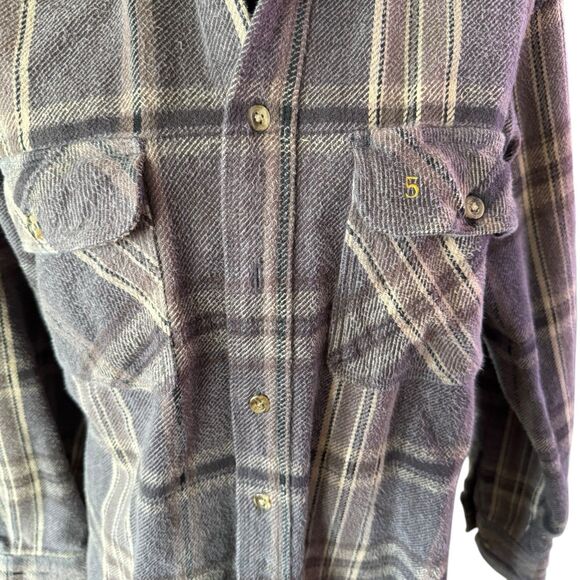 Vintage 70s Five Brother Brown Cotton Flannel Shirt 1970s True Vintage - Picture 2 of 9